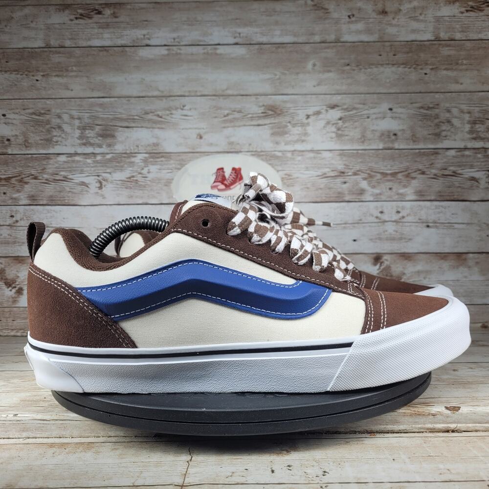 Vans Knu Skool Sneakers Men's Size 11 White Brown Lace Up Skateboarding Shoes